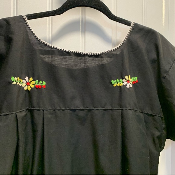 Handmade. Beautiful stitched black dress. S/M. Excellent condition. Thin. - Picture 6 of 8